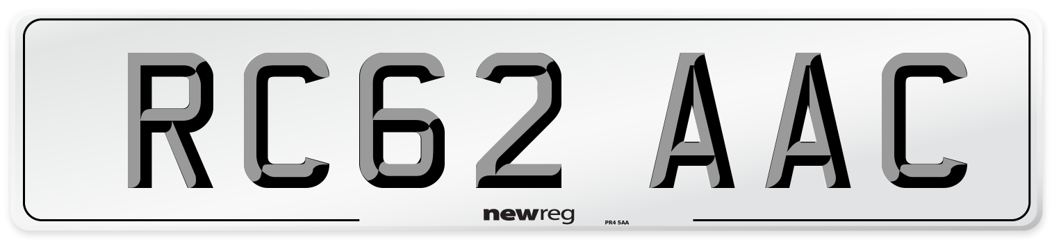 RC62 AAC Number Plate from New Reg